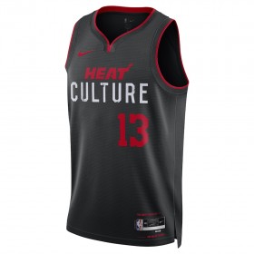 Män Miami Heat Tröja Bam Adebayo Nike 2023-24 City Edition Svart Swingman